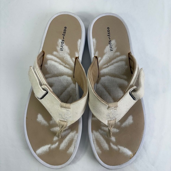 Easy Spirit Drifts 7 Adjustable Strap Thong Flip Flop Sandals Beige Size 9‎ - Picture 5 of 10